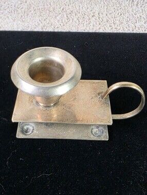 Leonard Silver Plate Vintage-Style Chamberstick Match Box & Candle Holder